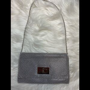 Small silver bead purse Jessica McClintock